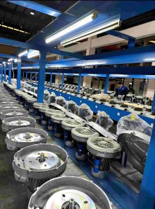 Pressure fan assembly line