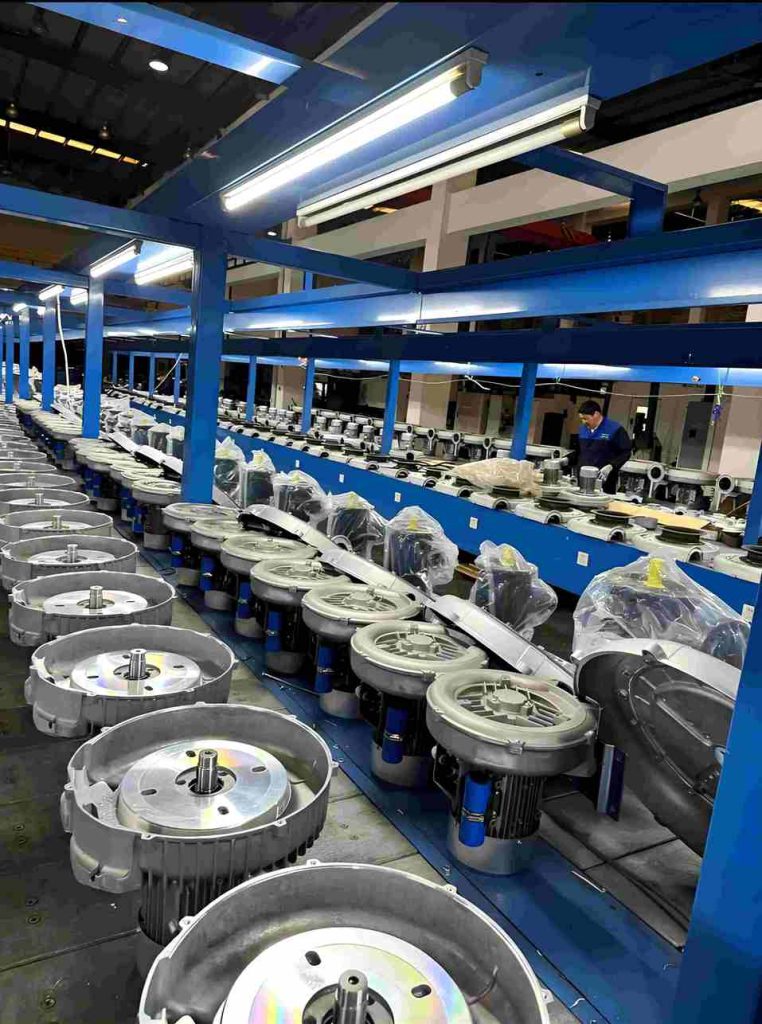Pressure fan assembly line